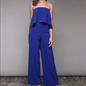 Strapless Do + Be Blue Jumpsuit